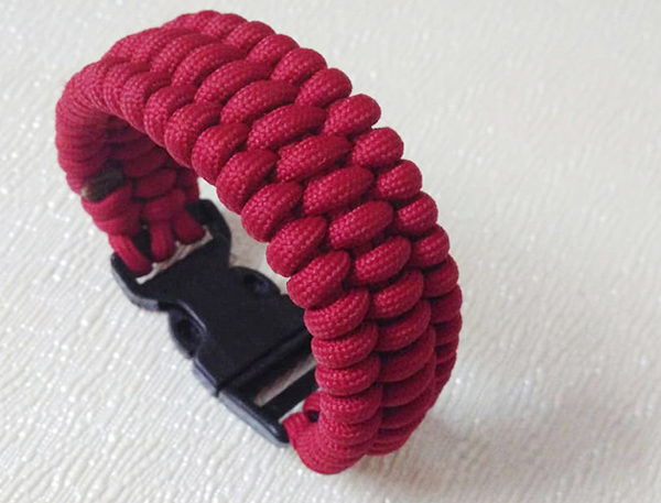 Trilobite tissage survie Wear Red & Black Handmade Paracord Bracelet