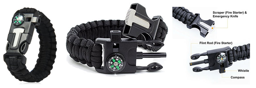 Buy 5 in 1 Survival Bracelet Ecooltek Multifunctional Paracord Bracelet  with Compass Flint Fire Starter Scraper Whistle Online at desertcartINDIA